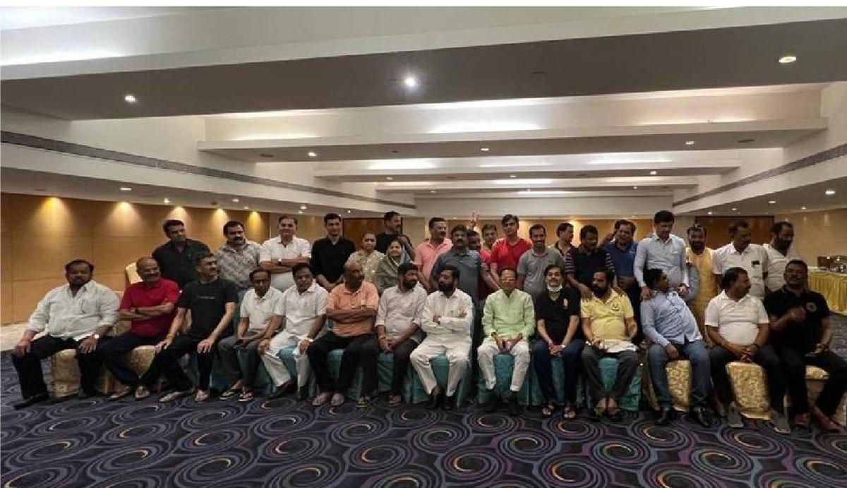 This photo is from a hotel in Surat where 35 MLAs are seen
