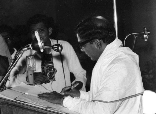 M. Karunanidhi is sworn in Chief Minister of Tamil Nadu for the second term at the Madras University Auditorium in Madras on March 15, 1971 after the DMK won a record 184 seats in the Assembly elections. Mr. Karunanidhi’s government was dismissed by the Centre on January 31, 1976 over his opposition to Emergency rule.