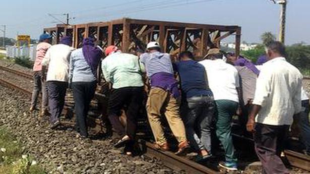 Railway bridge across Ponnai damaged; repairs taken up