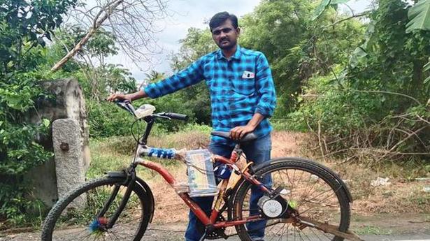 Villupuram man designs battery bicycle