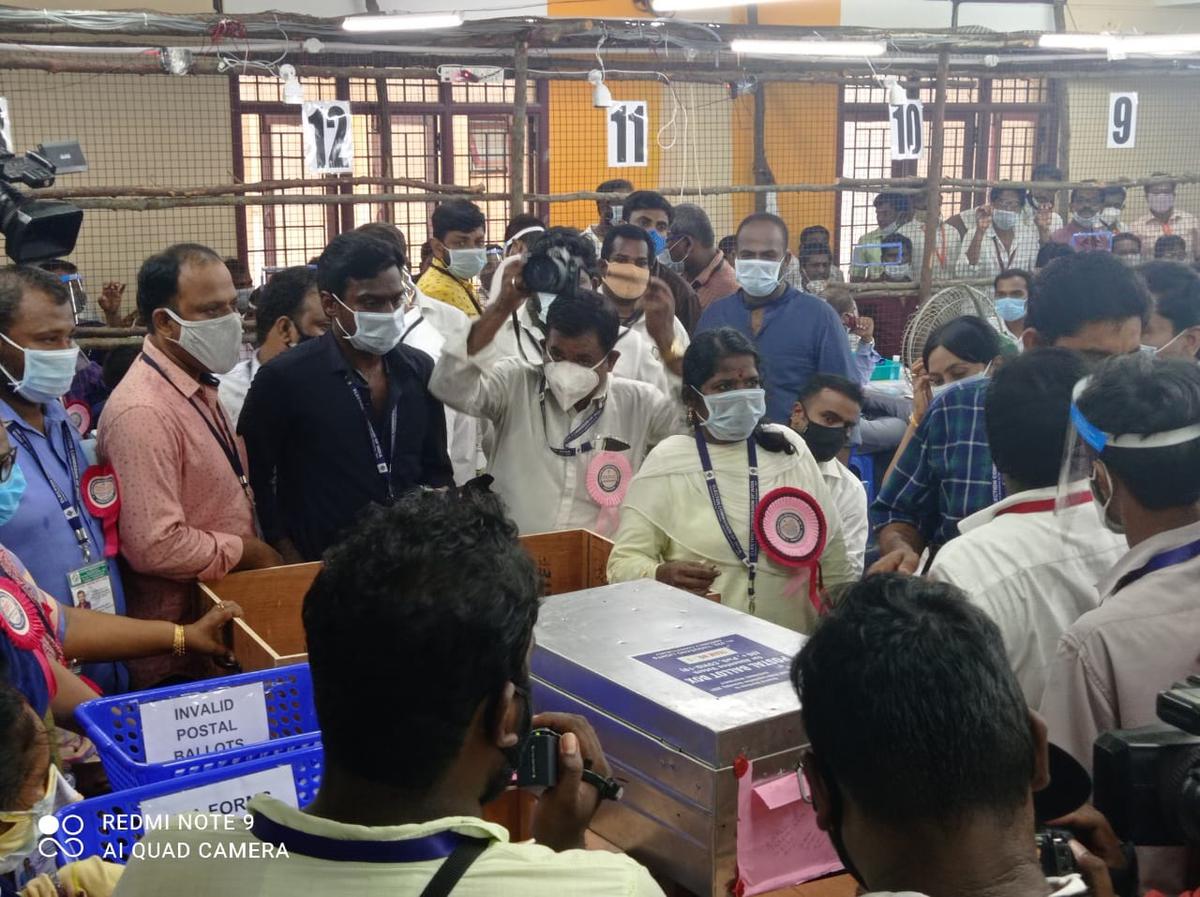 Counting of postal ballots to start at Loyola College counting centre for Thousand Lights constituency.