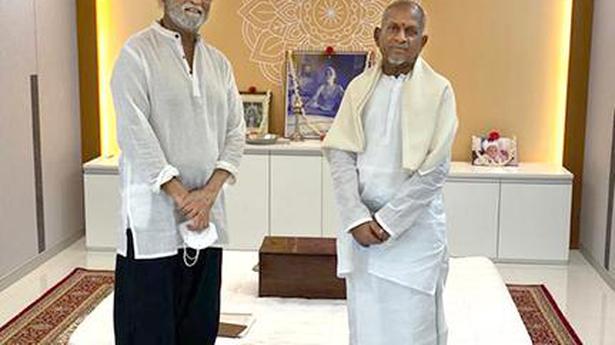 Rajinikanth visits Ilaiyaraaja's new studio