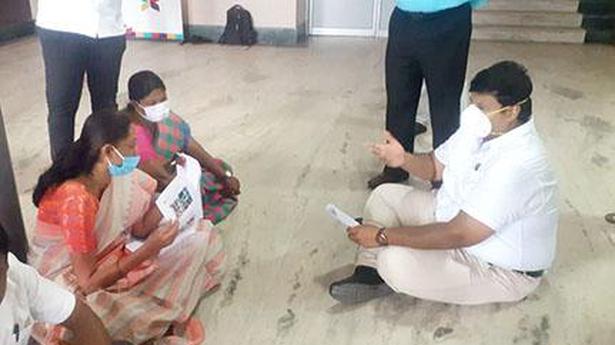 Karur MP goes on sit-in dharna