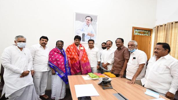DMK MPs meet KTR seeking support to scarp NEET - The Hindu