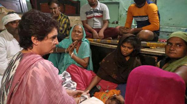 Priyanka Gandhi meets family members of man who allegedly died in police custody in Agra