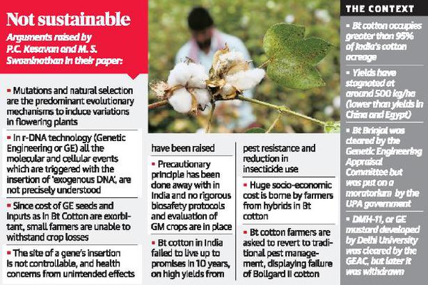 M.S. Swaminathan calls GM crops a failure; Centre’s adviser faults paper