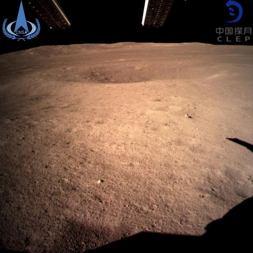 In this photo provided Jan. 3, 2019, by China National Space Administration via Xinhua News Agency, the first image of the moon's far side taken by China's Chang'e-4 probe.