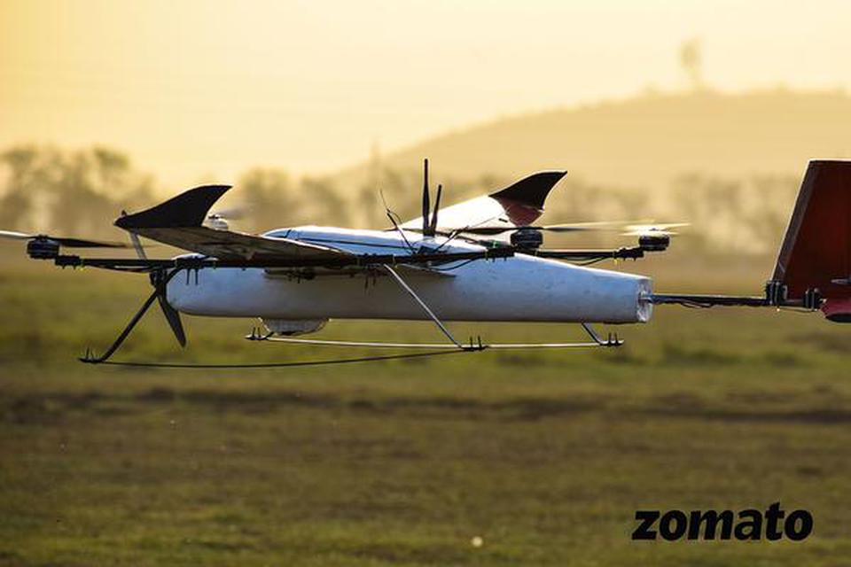 The successfully-tested drones for food pick-up by Zomato