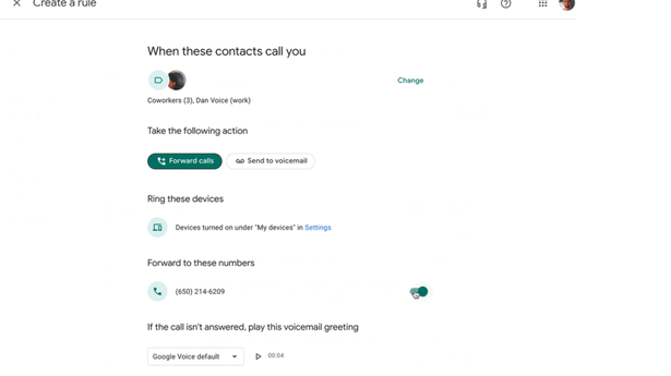 Google Voice lets users create rules for phone calls