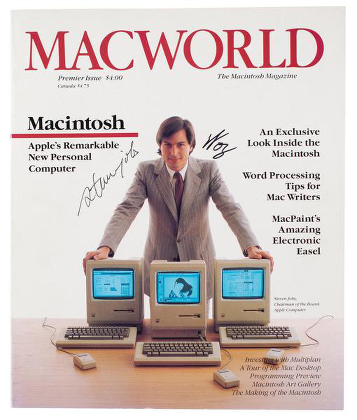 También vendido en la misma subasta, Macworld Edition # 1 firmado por Steve Jobs y Steve Wozniak, vendido por US $ 201.021