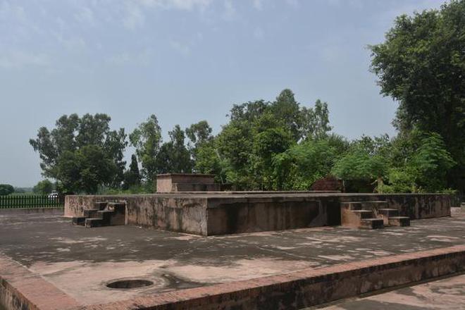 This unadorned brick platform is the place where a 13-year-old Akbarâs coronation took place in 1556. Photo: P. Krishna Gopinath