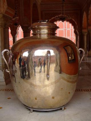 One of the silver urns carried to Britain;