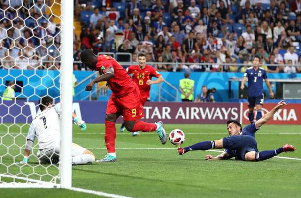 Belgium’s Romelu Lukaku in action against Japan.