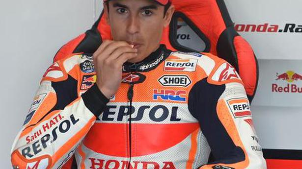 Marquez crashes heavily again at Jerez but races on